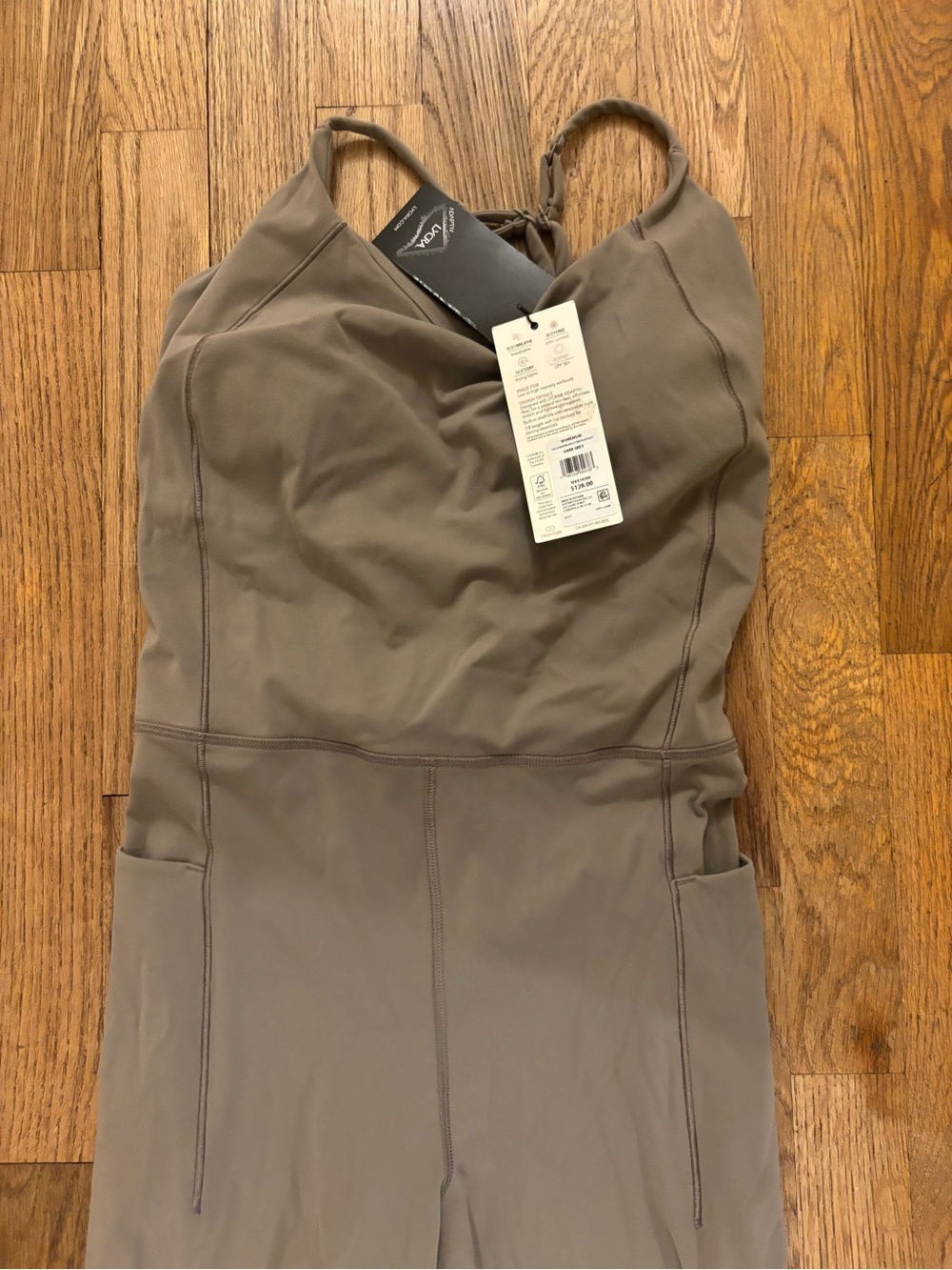CALIA by Carrie Underwood Taupe Active Jumpsuit with Built-In Shorts